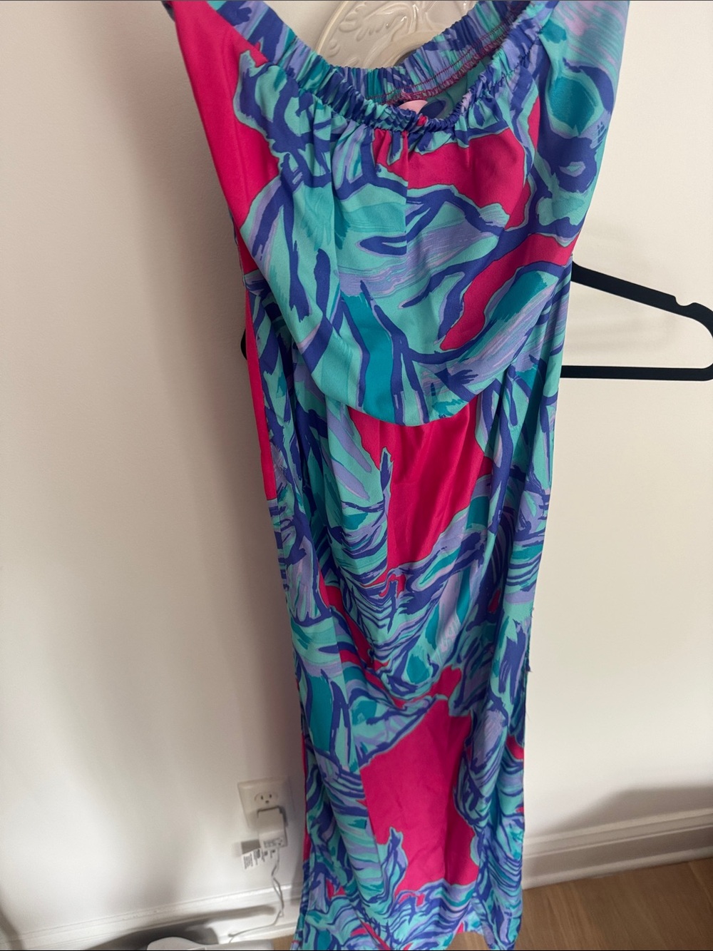 Lilly Pulitzer Silk Maxi in Teal & Pink